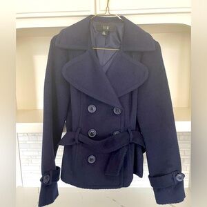 Forever 21 Pea Coat Navy Small